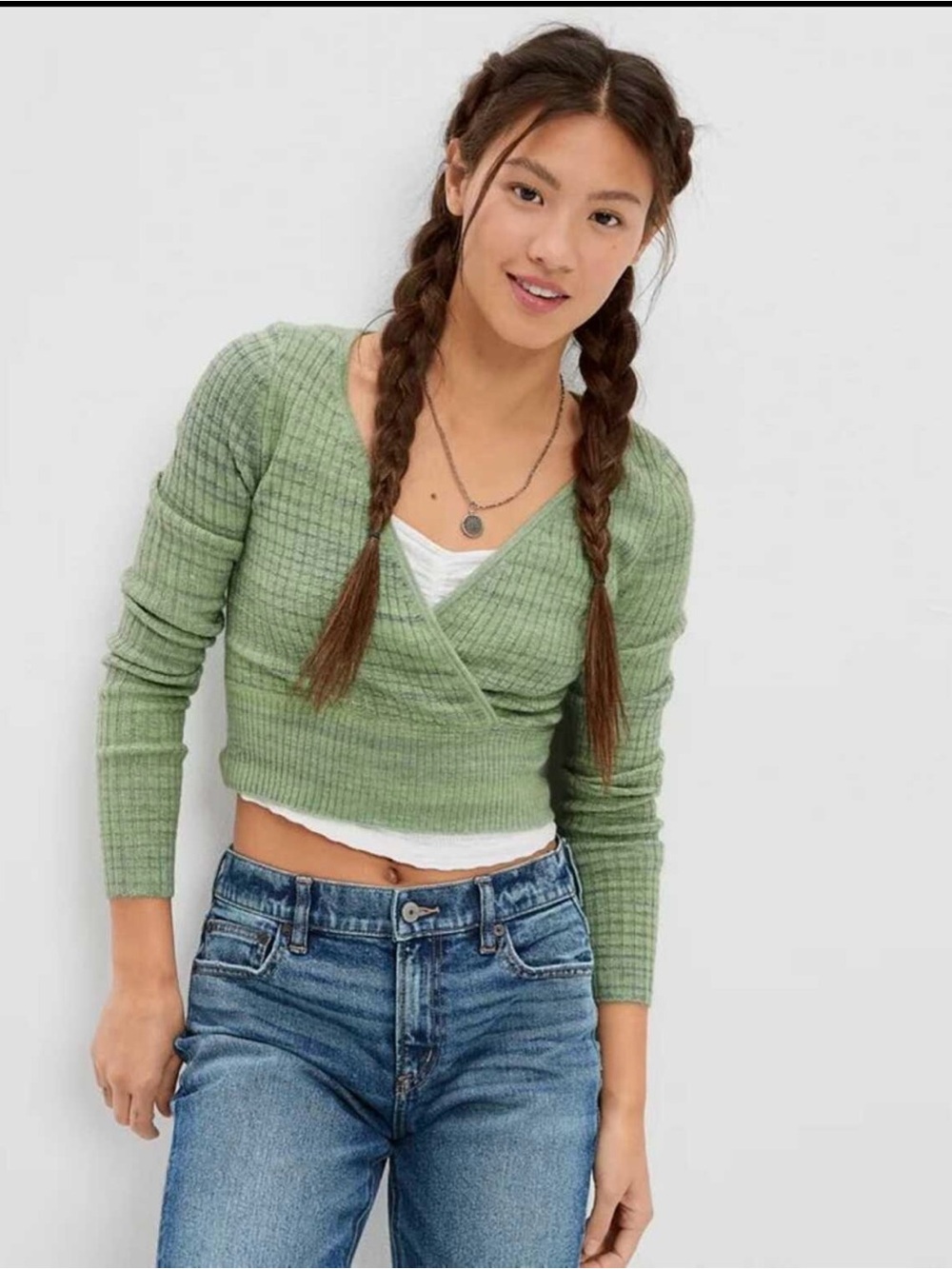 American Eagle Wrap Front Sweater size M